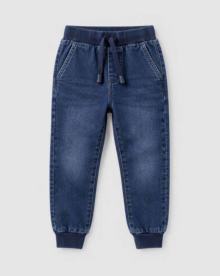 Boys' Denim Jogger Pants in Indigo
