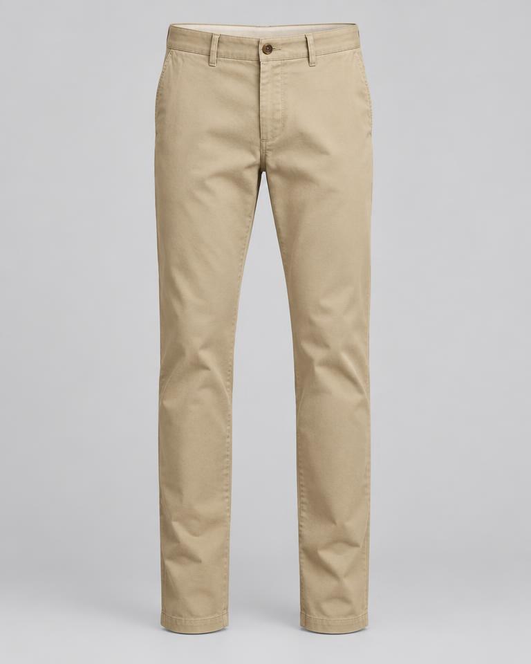 Cotton Chino Trousers in Beige